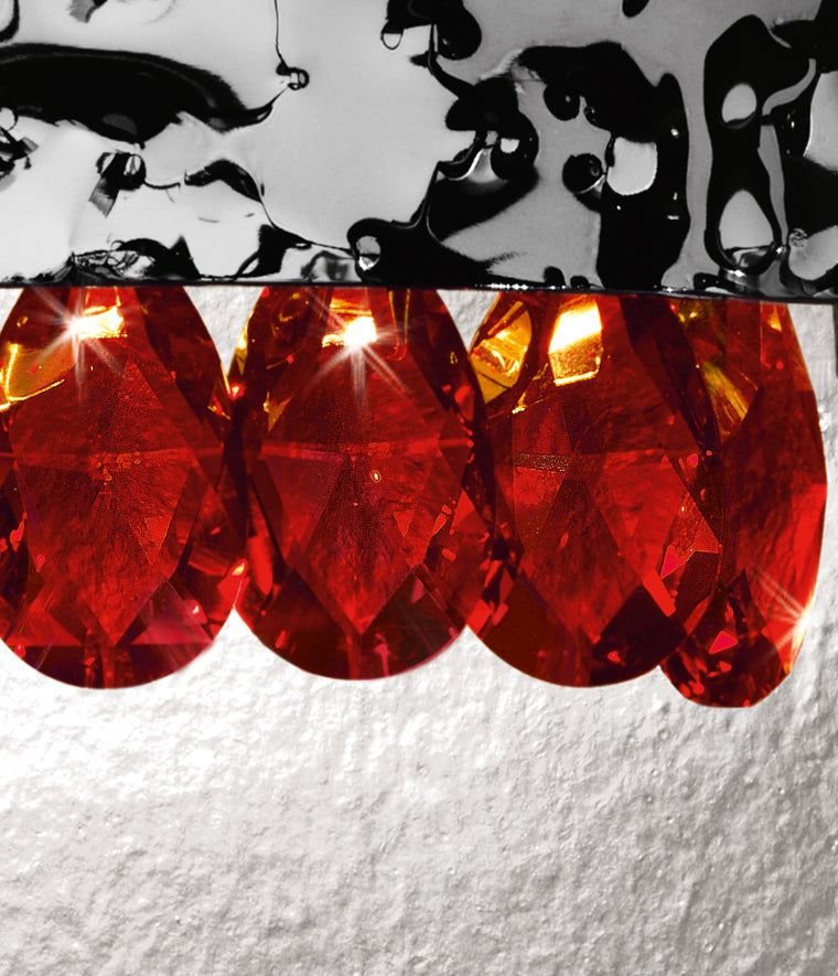 applique metallo martellato e cristallo dettaglio collezione magma cod 450-452-APP patrizia volpato