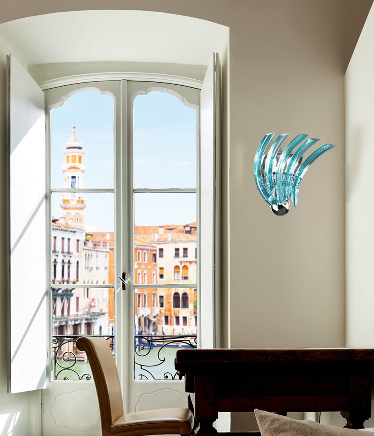applique moderna vetro di murano ambientato collezione rondo cod 522-APPDX patrizia volpato