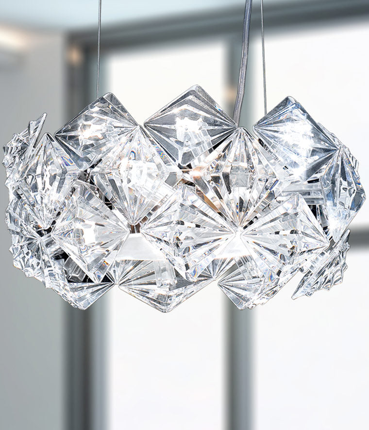 Clear plexiglass chandelier