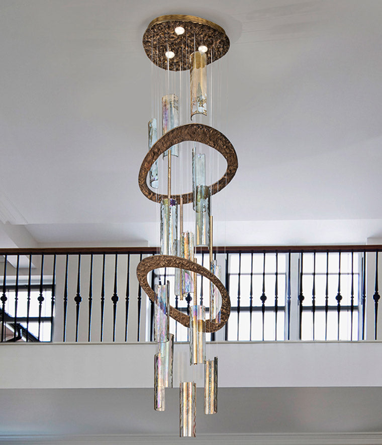 Modern suspension lamp with Murano glass