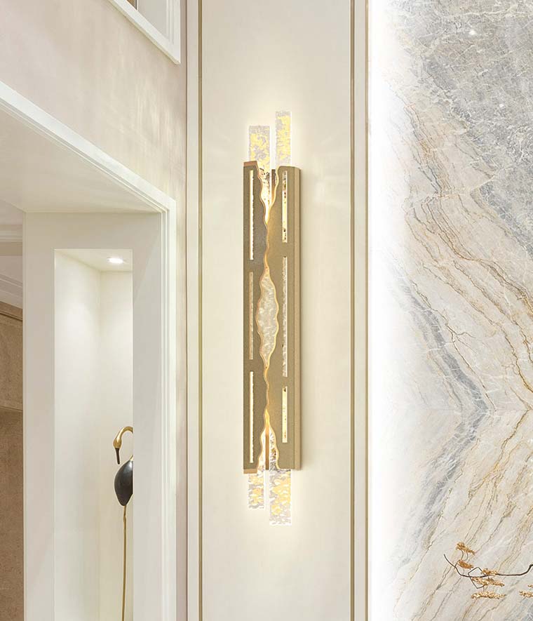 Wall-ceiling light in Murano glass and with metal frame