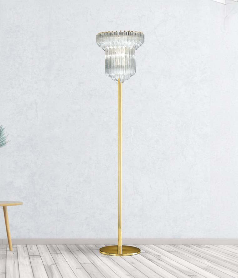 lampada da terra vetro murano oro collezione cristalli cod 5090-LT patrizia volpato