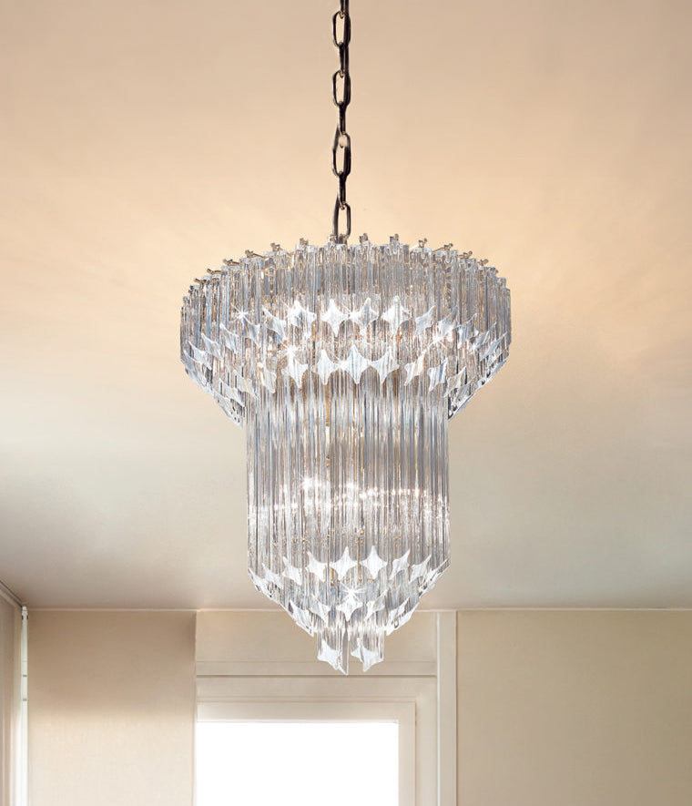 lampadario moderno design vetro murano cristallo collezione cristalli cod 7040 60 patrizia volpato