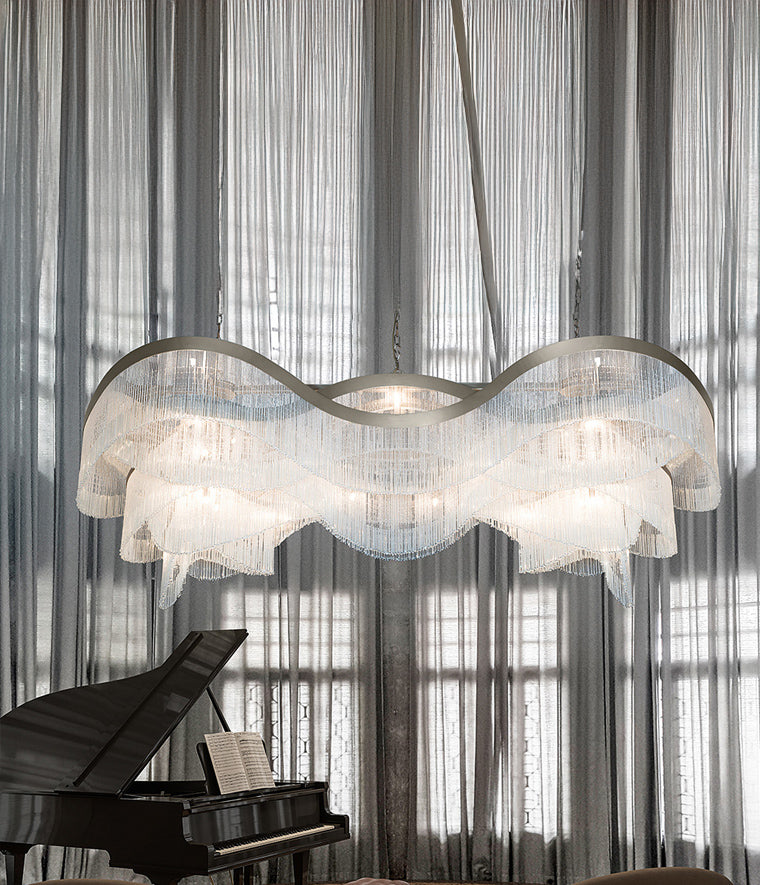 lampadario onda frange perline murano collezione venezia cod 4815-S patrizia volpato