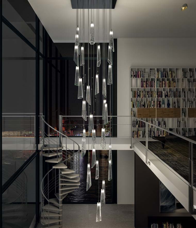 lampadario scenografico in vetro di murano collezione crypto cod 297-S patrizia volpato