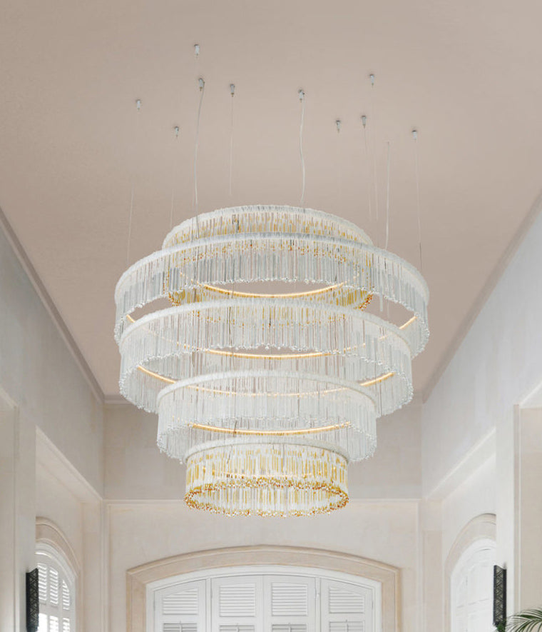 lampadario soffitto classico frange vetro murano collezione venezia cod 4827-S patrizia volpato