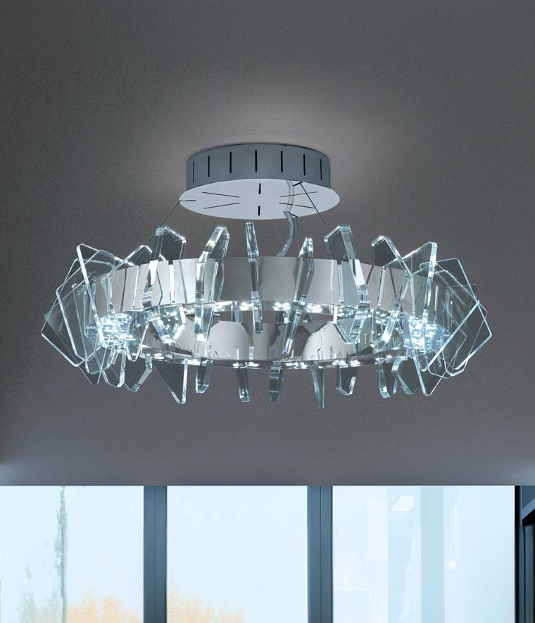 plafoniera led 24 carati cromo collezione eos cod 830/PL patrizia volpato